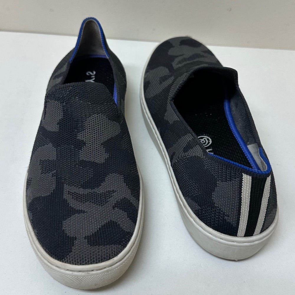Rothys The Sneaker Grey Camo Slip On Knit Shoes Womens Size 8 Low Top Flats